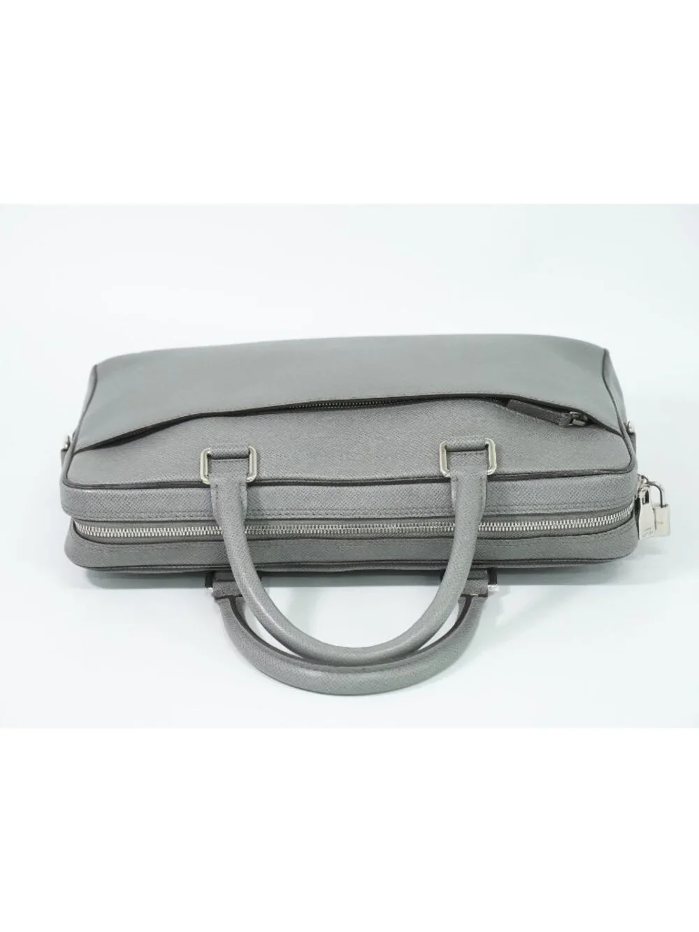 Louis Vuitton LV Porto Documan Business PM Taiga Leather Bag Glacier Gray